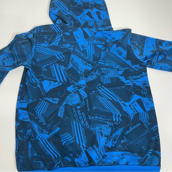 adidas originals trefoil hoodie all over print sneaker box design youth sz small - Picture 6 of 7